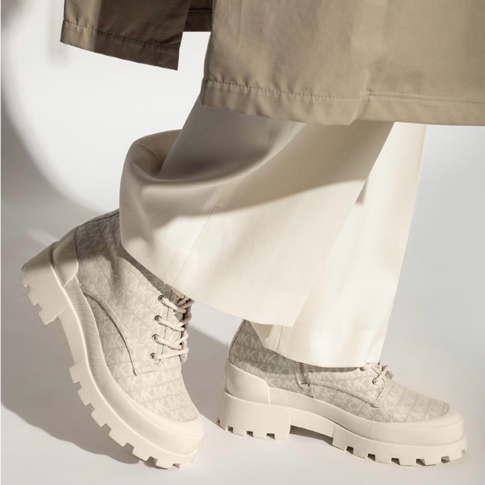 Michael Kors Cream Combat Boots